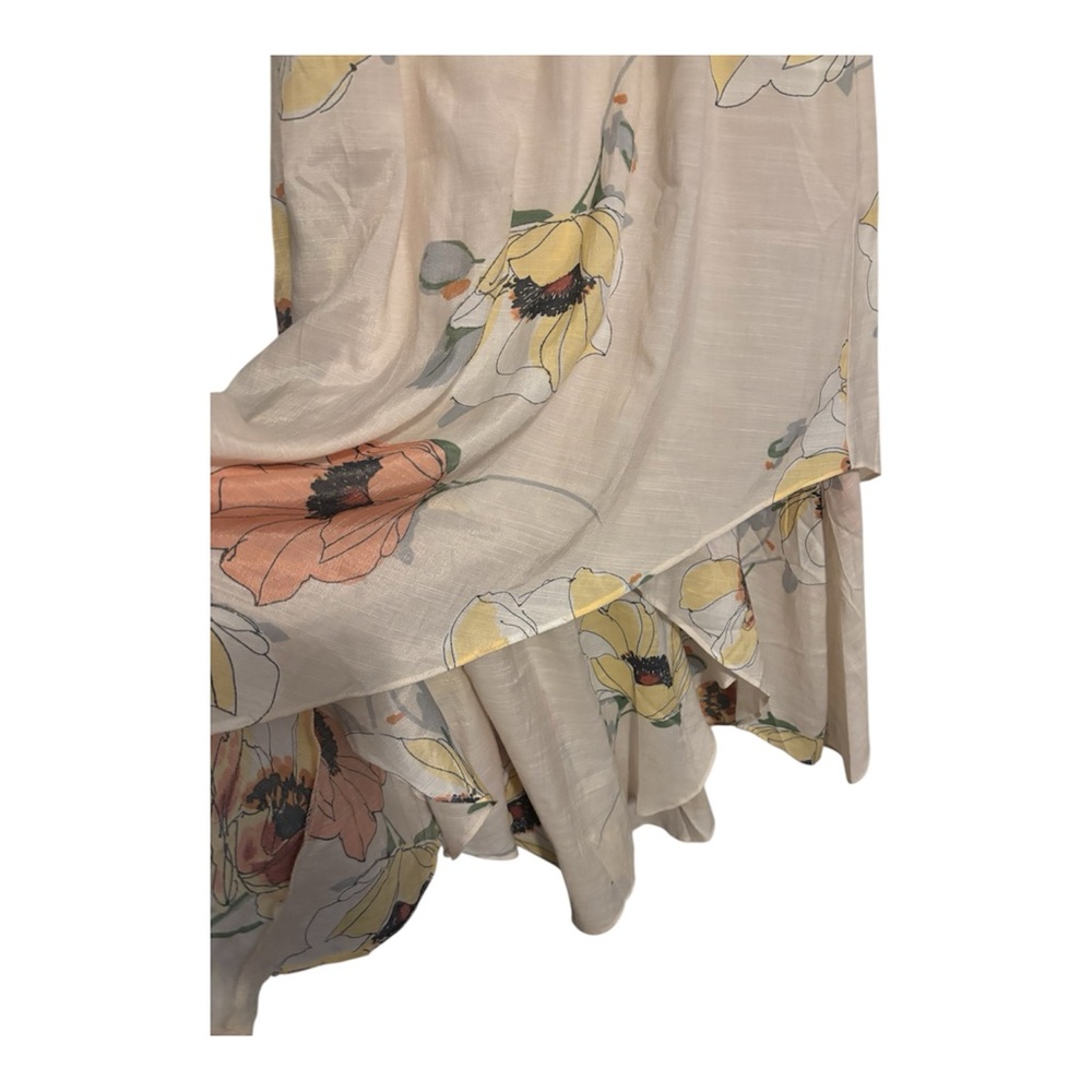 NWOT Women's Luxology Sleeveless Floral Dress Hi Low Key Hole Neck Size Large - Picture 4 of 10
